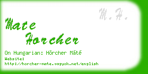 mate horcher business card